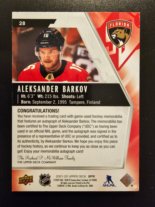 2021-22 SPx - Auto Patch Aleksander Barkov #28 /49