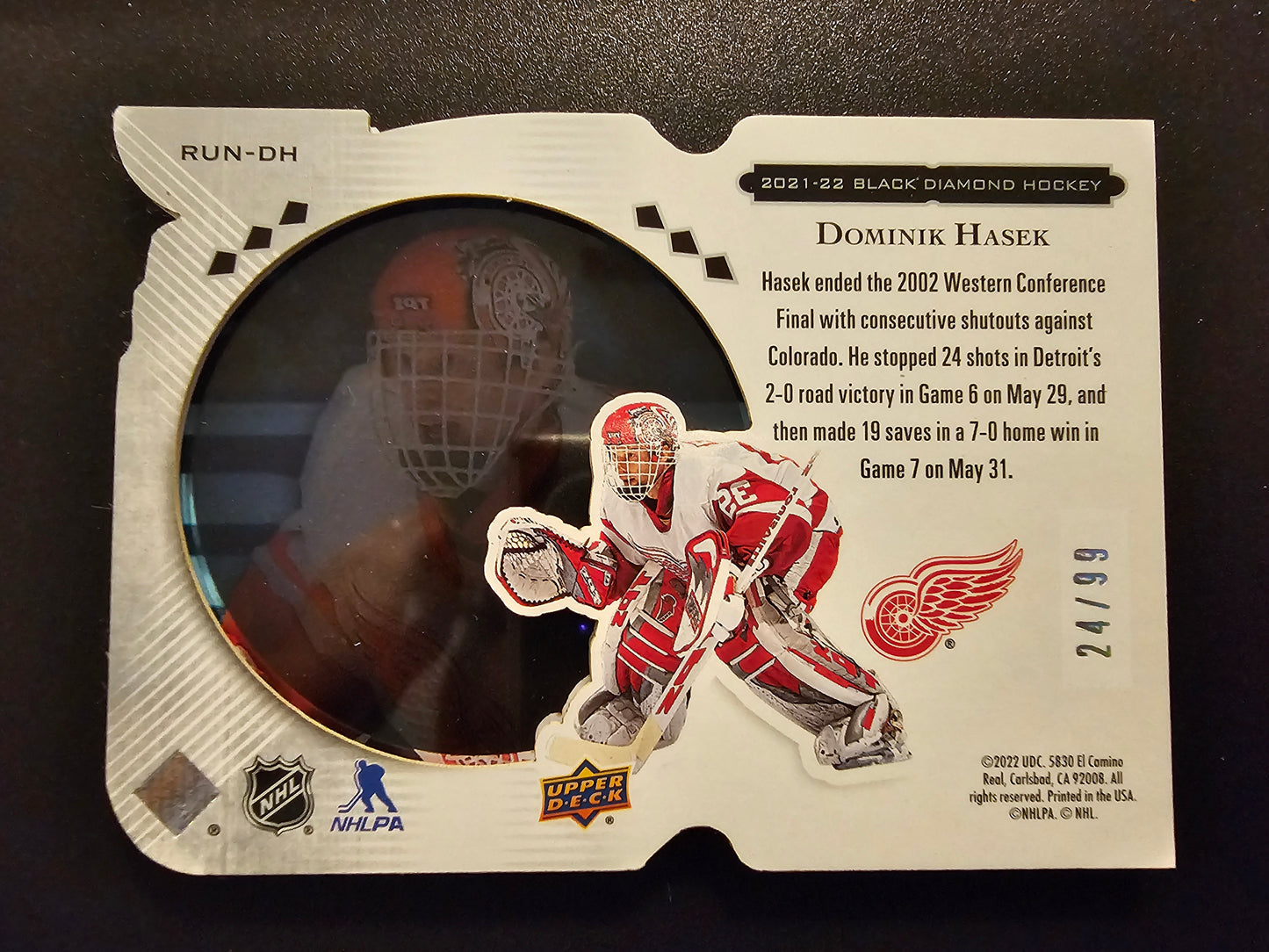 2021-22 Upper Deck Black Diamond - Run for the Cup - Dominik Hasek #RUN-DH /99