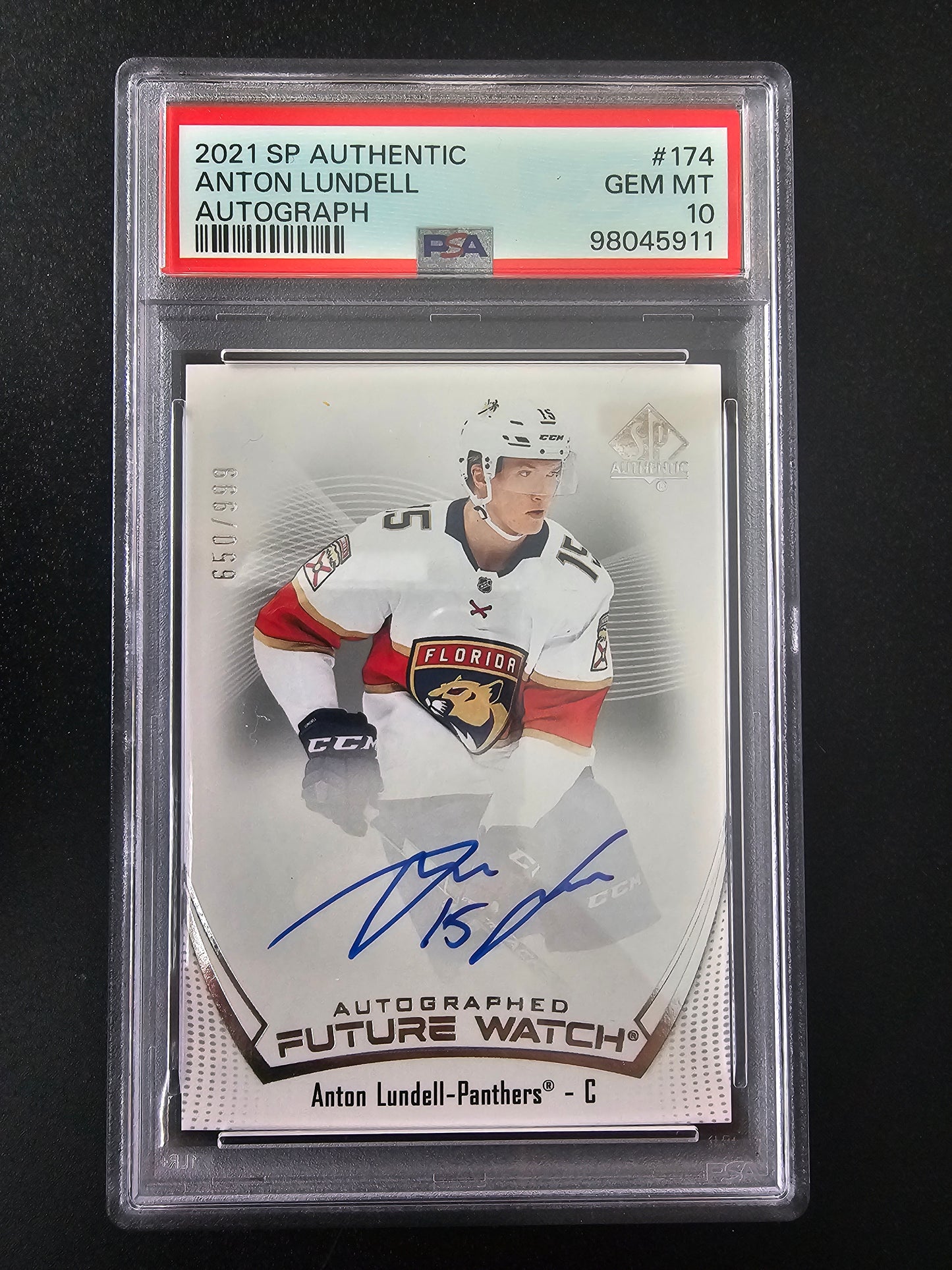 2021-22 Upper Deck SP Authentic Future Watch - Anton Lundell #174 /999 PSA 10 RC