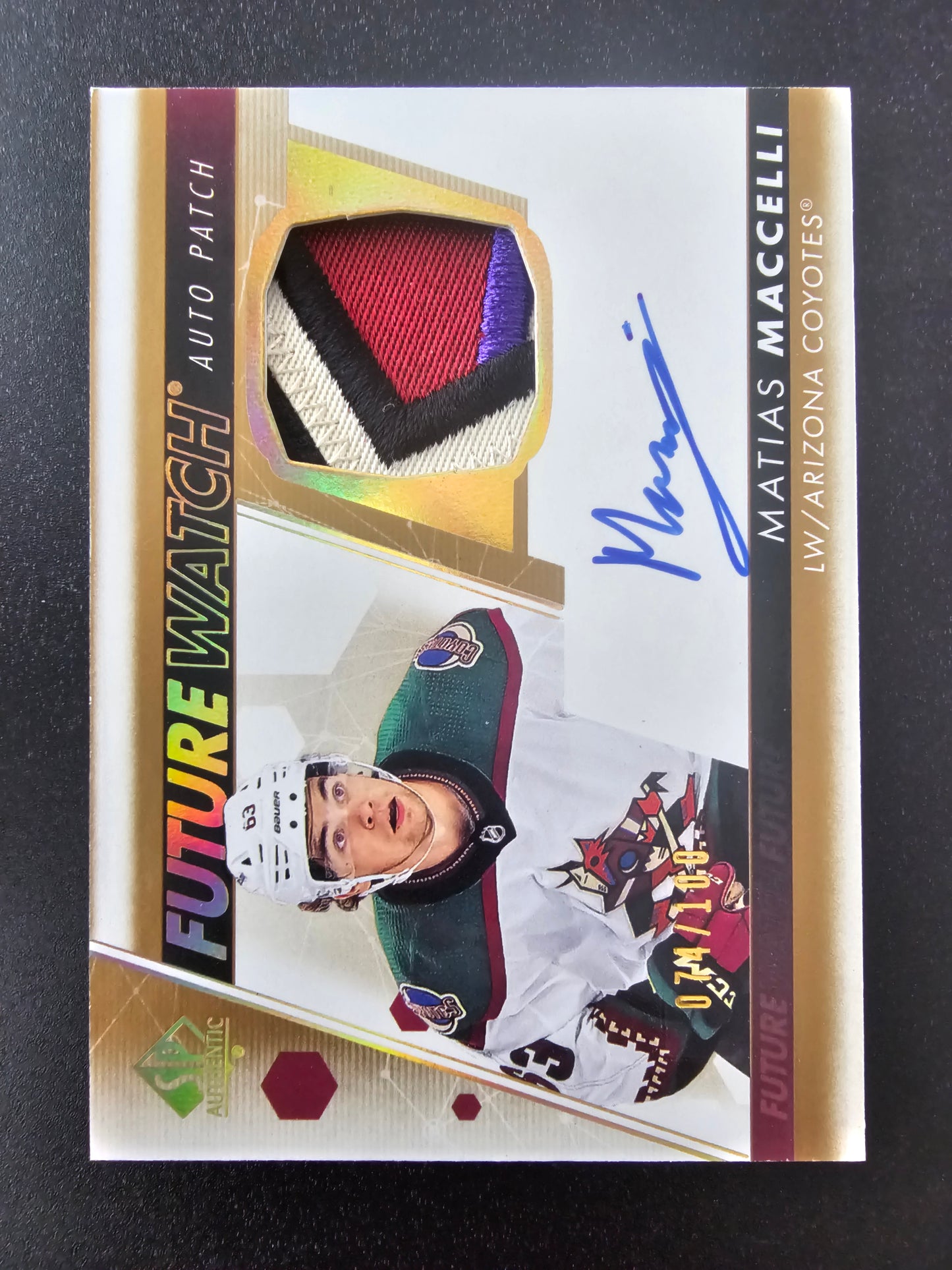 2022-23 Upper Deck SP Authentic - Future Watch Auto Patch - Matias Maccelli #FWAP-MM /100 RC