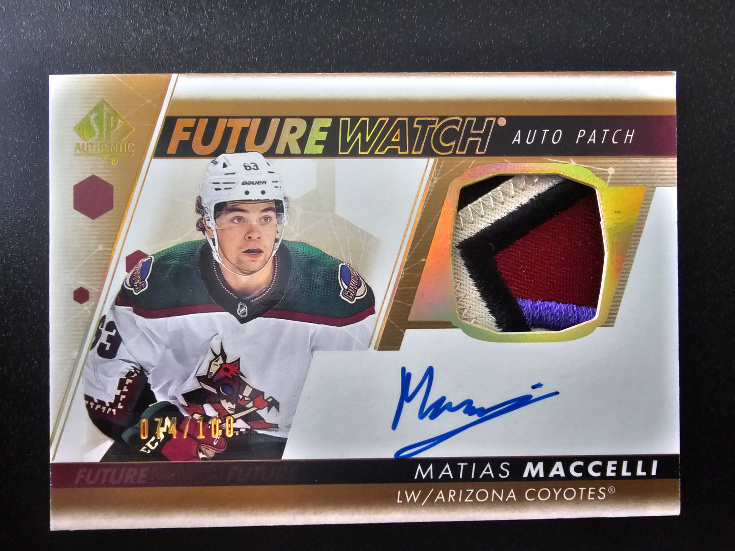 2022-23 Upper Deck SP Authentic - Future Watch Auto Patch - Matias Maccelli #FWAP-MM /100 RC