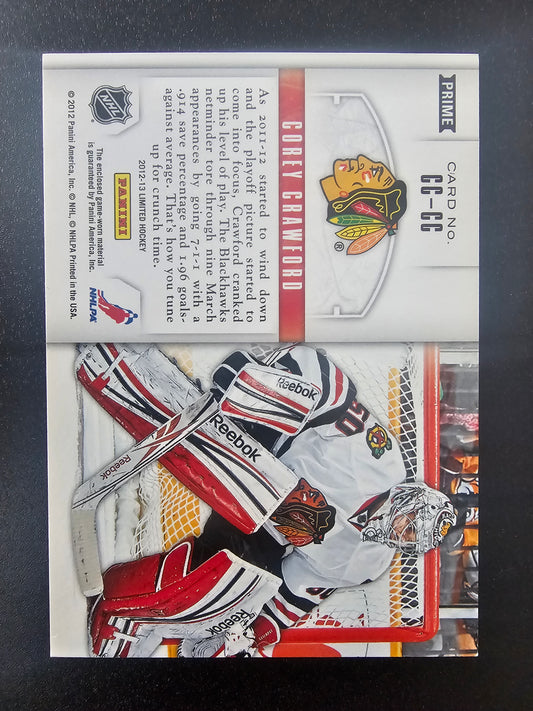 2012-13 Panini Limited - Crease Cleaners Materials Prime - Corey Crawford #CC-CC /25