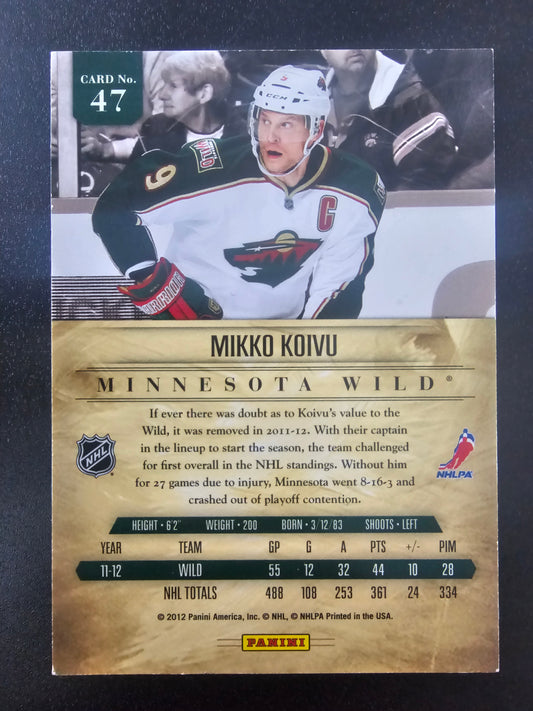 2011-12 Panini Prime - Gold - Mikko Koivu #47 /5