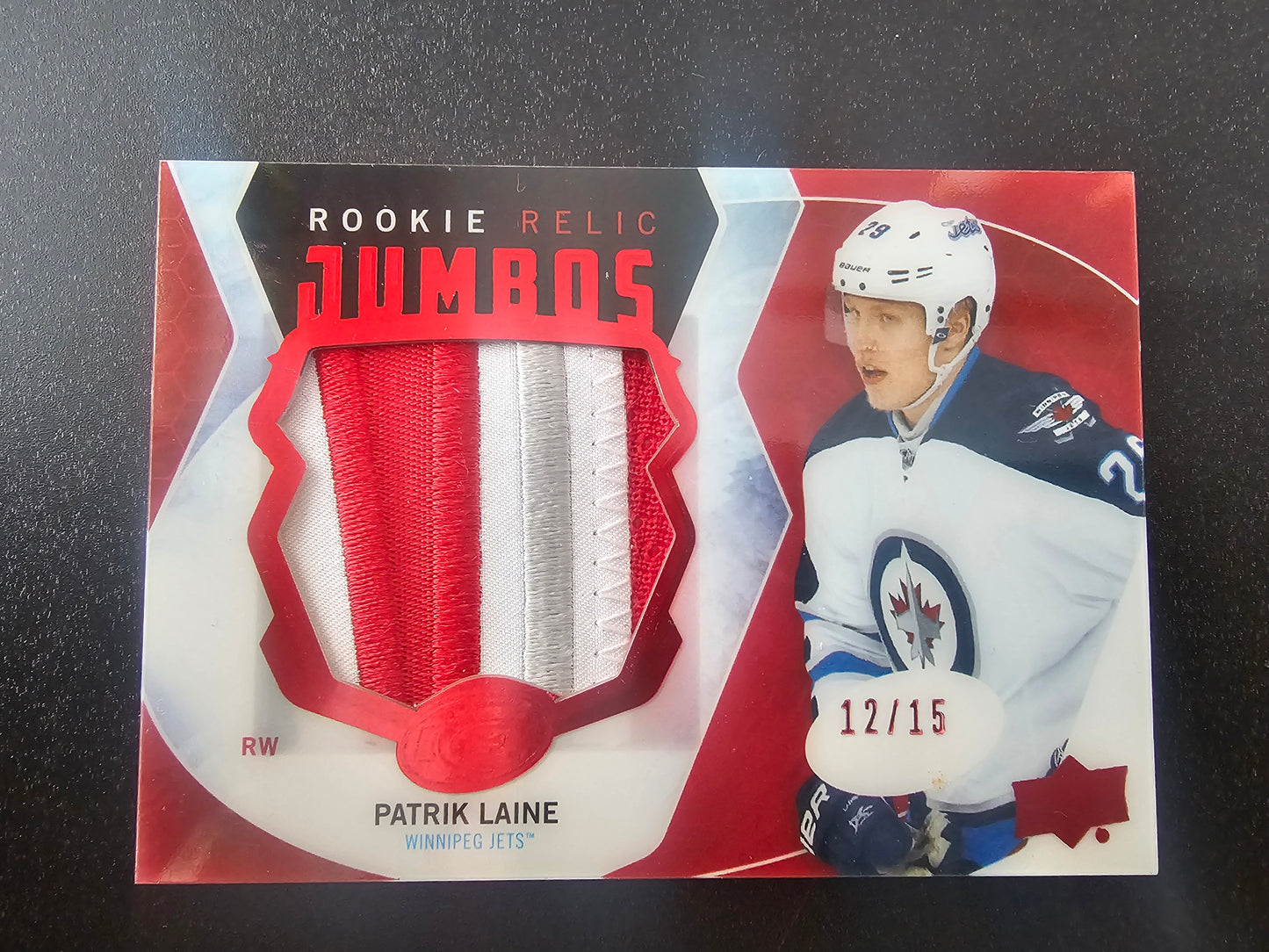 2016-17 Upper Deck Ice - Rookie Relic Jumbos Red - Patrik Laine #RRJ-PL /15 RY