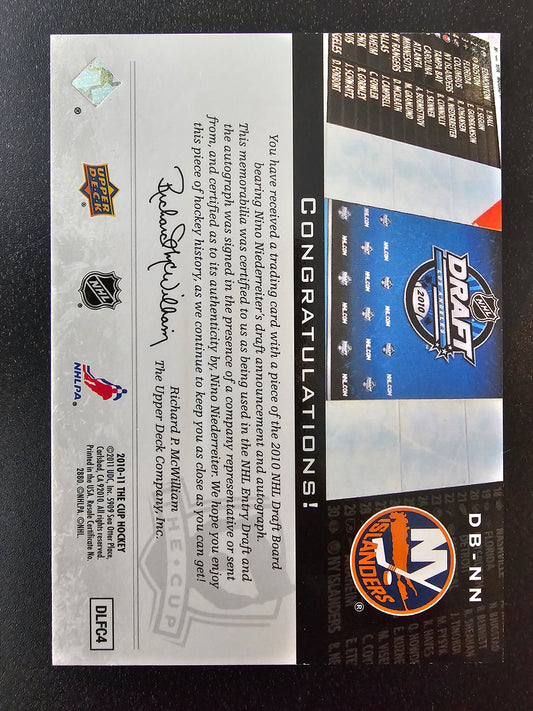 2010-11 Upper Deck The Cup - Auto Draft Boards - Nino Niederreiter #DB-NN /25