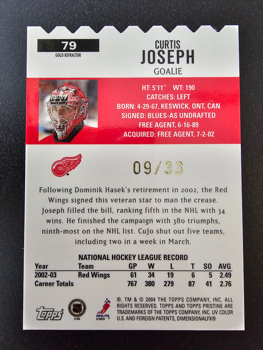 2003-04 Topps Pristine - Gold Refractor Die-Cut - Curtis Joseph #79 /33