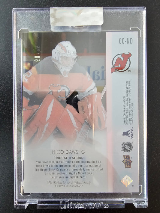 2021-22 Upper Deck Clear Cut - Rookies Exclusives - Nico Daws #CC-ND /65 RY #JSY number