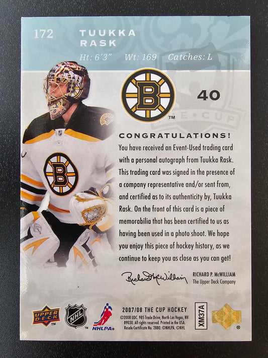 2007-08 Upper Deck The Cup RPA - Tuukka Rask #172 /249 RC