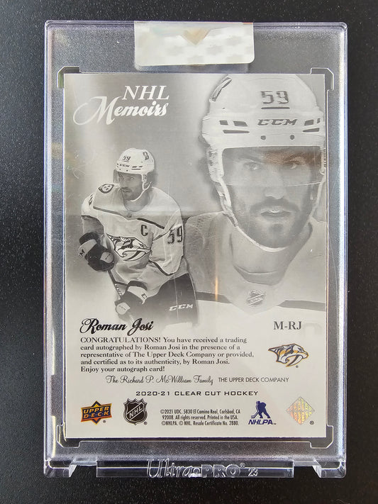 2020-21 Upper Deck Clear Cut - NHL Memoirs Autographs - Roman Josi #M-RJ