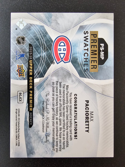 2015-16 Upper Deck Premier - Premier Swatches - Gold Spectrum - Max Pacioretty #PS-MP /15