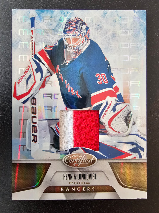 2011-12 Panini Certified - Mirror Gold Materials Prime - Henrik Lundqvist #87 /25