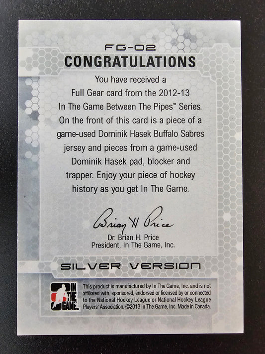 2012-13 In the Game Between the Pipes - Full Gear Silver - Dominik Hasek #FG-02 PR9