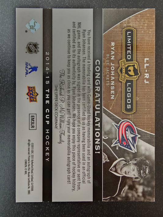 2014-15 Upper Deck The Cup Limited Logos Autographs - Ryan Johansen #LL-RJ /50
