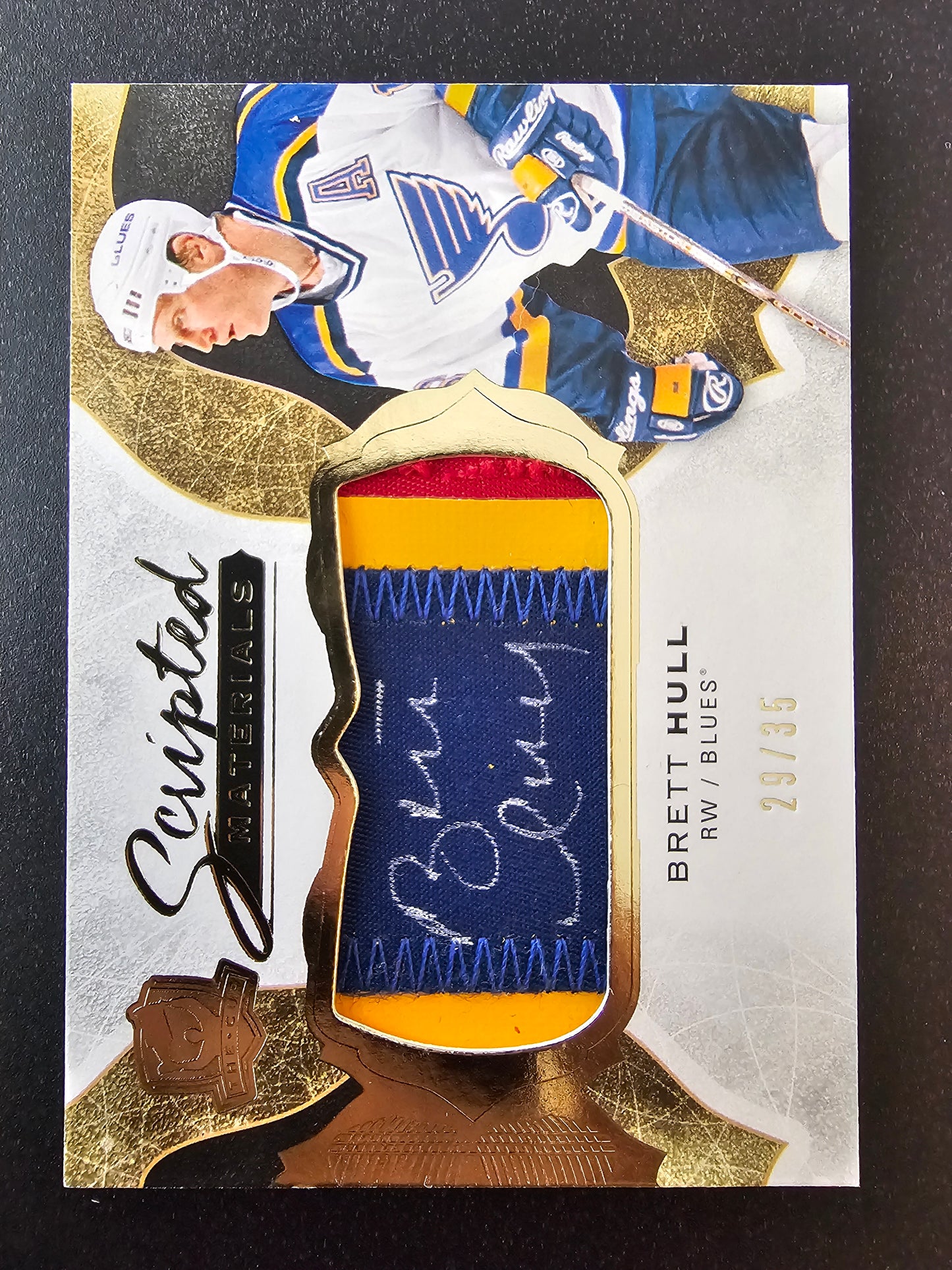2016-17 Upper Deck The Cup - Scripted Materials - Brett Hull #SM-BH /35