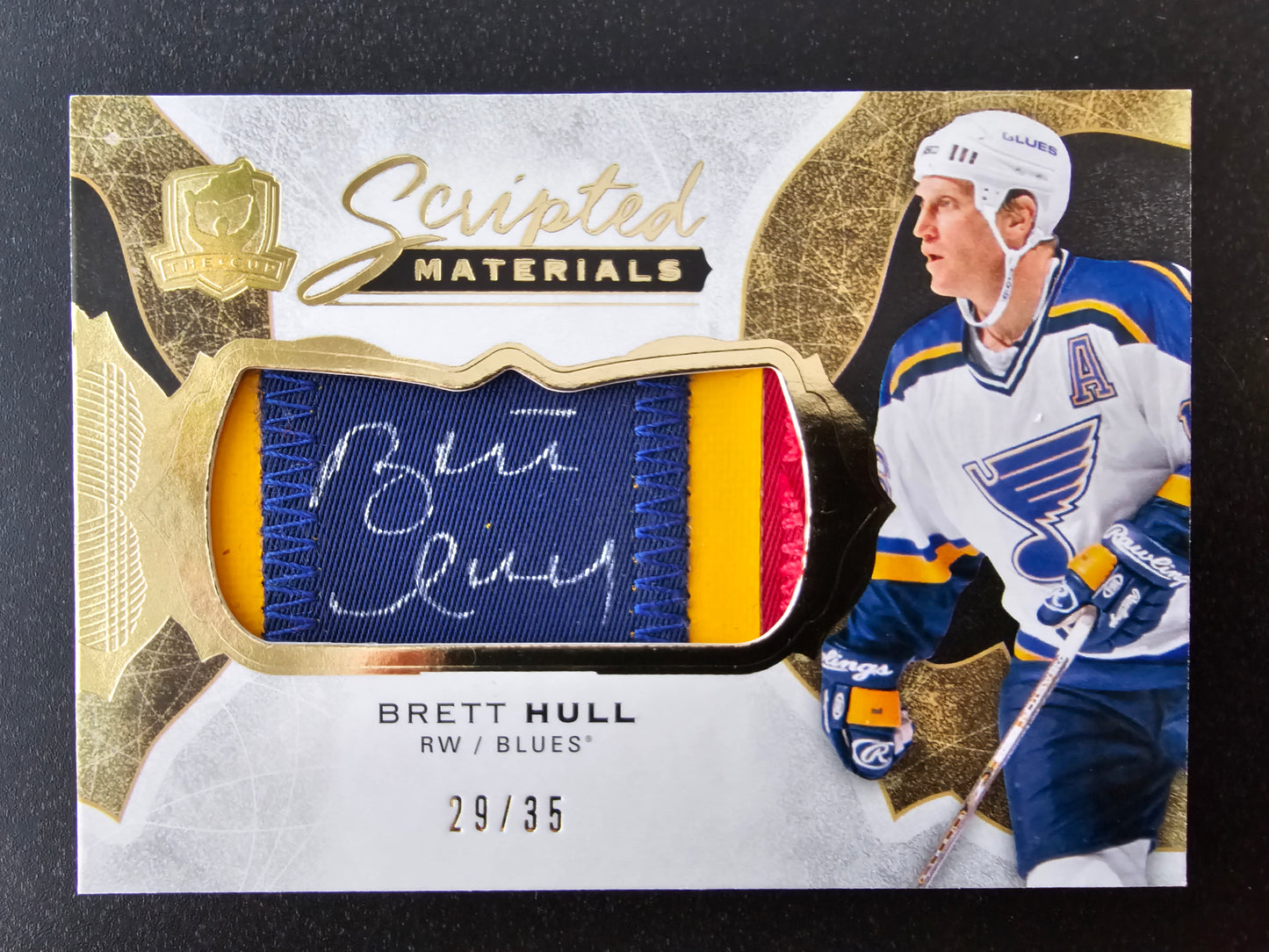 2016-17 Upper Deck The Cup - Scripted Materials - Brett Hull #SM-BH /35