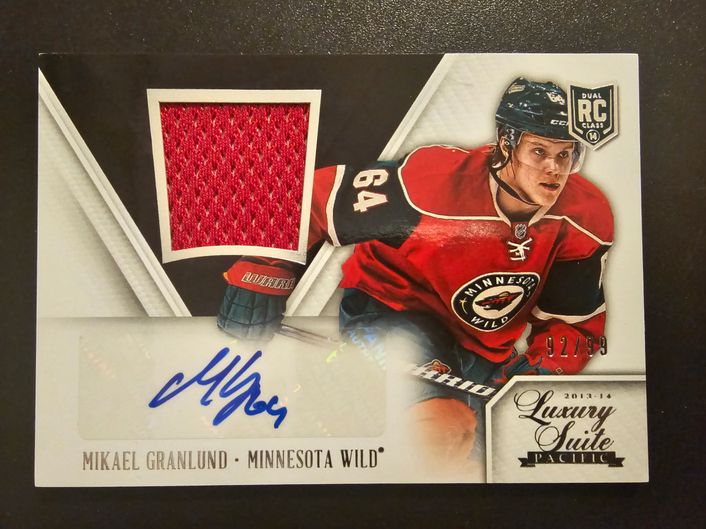2013-14 Panini Rookie Anthology - Luxury Suite Memorabilia - Mikael Granlund #144 /99 RY