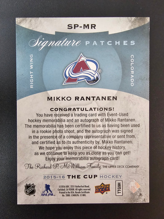 2015-16 Upper Deck The Cup - Signature Patches - Mikko Rantanen #SP-MR /99 RY