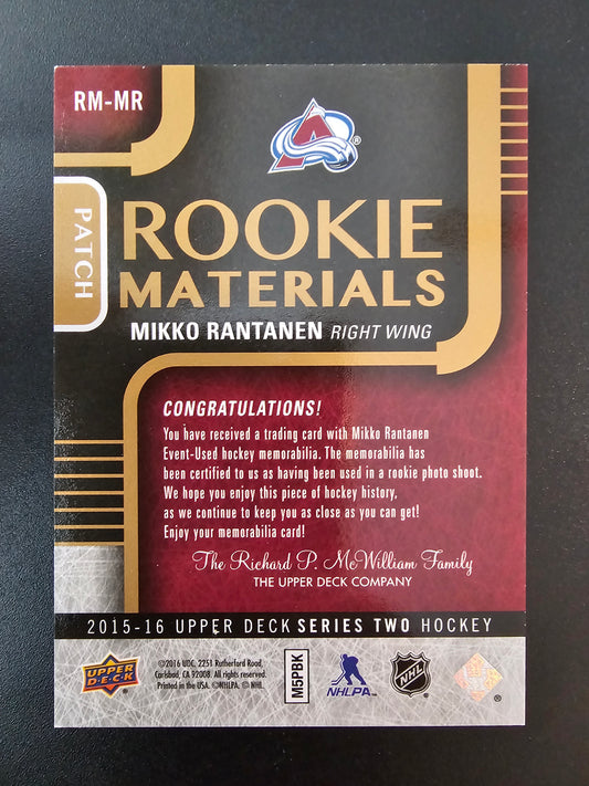 2015-16 Upper Deck - Rookie Materials Patch - Mikko Rantanen #RM-MR /25 RY