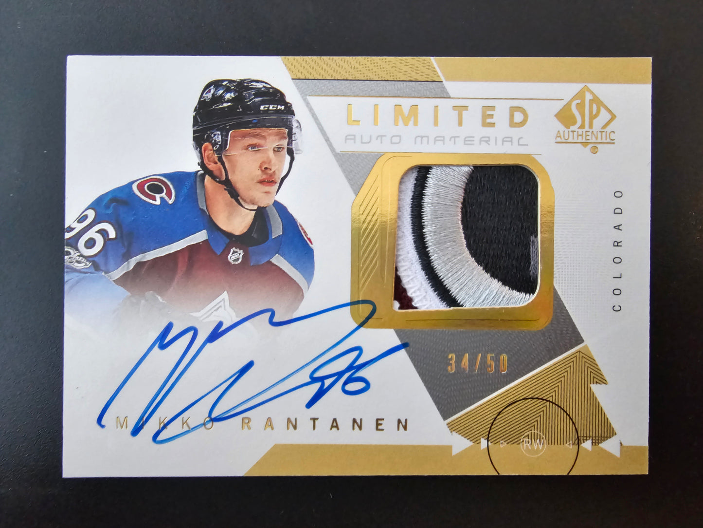 2018-19 Upper Deck SP Authentic - Limited Auto Material Mikko Rantanen #29 /50