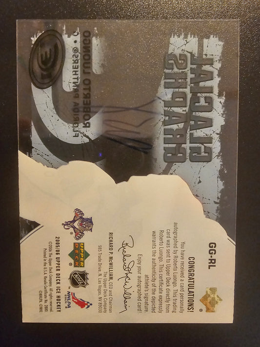 2005-06 Upper Deck Ice - Glacial Graphs - Robert Luongo #GG-RL