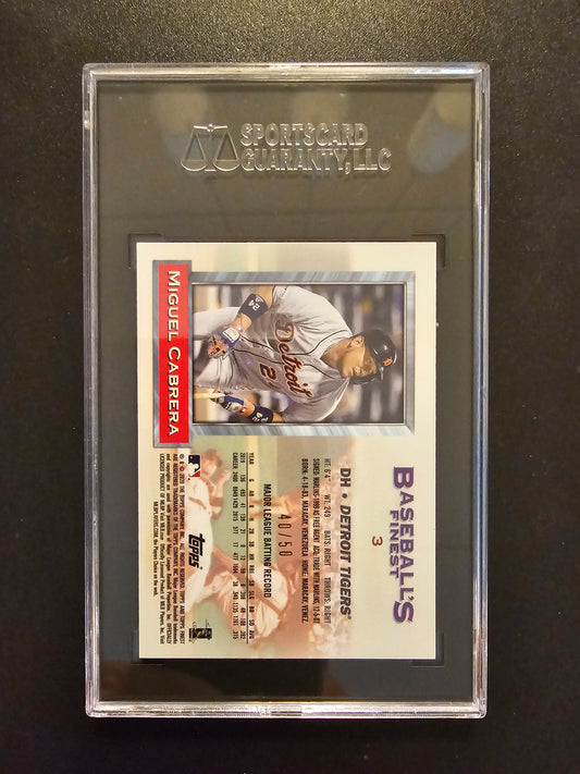 2020 Topps Finest Flashbacks - Gold Refractor - Miguel Cabrera #3 /50 SGC 9