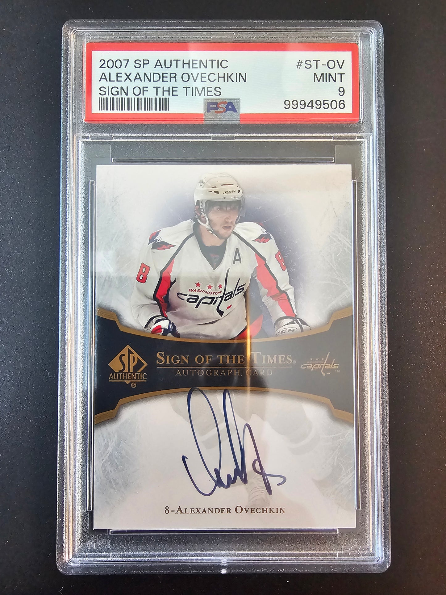2007-08 Upper Deck SP Authentic - Sign of the Times - Alexander Ovechkin #ST-OV PSA9
