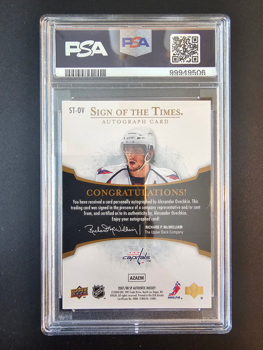 2007-08 Upper Deck SP Authentic - Sign of the Times - Alexander Ovechkin #ST-OV PSA9