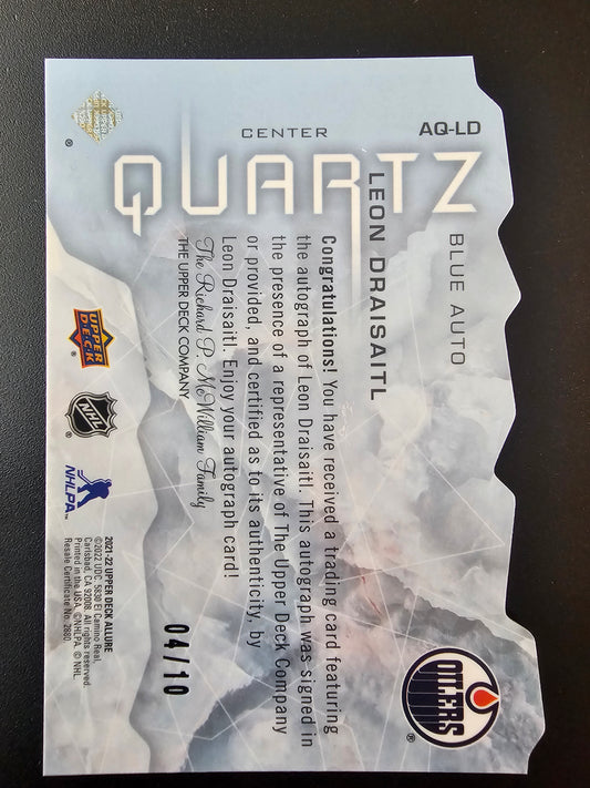 2021-22 Upper Deck Allure - Quartz - Blue Autographs - Leon Draisaitl #AQ-LD /10