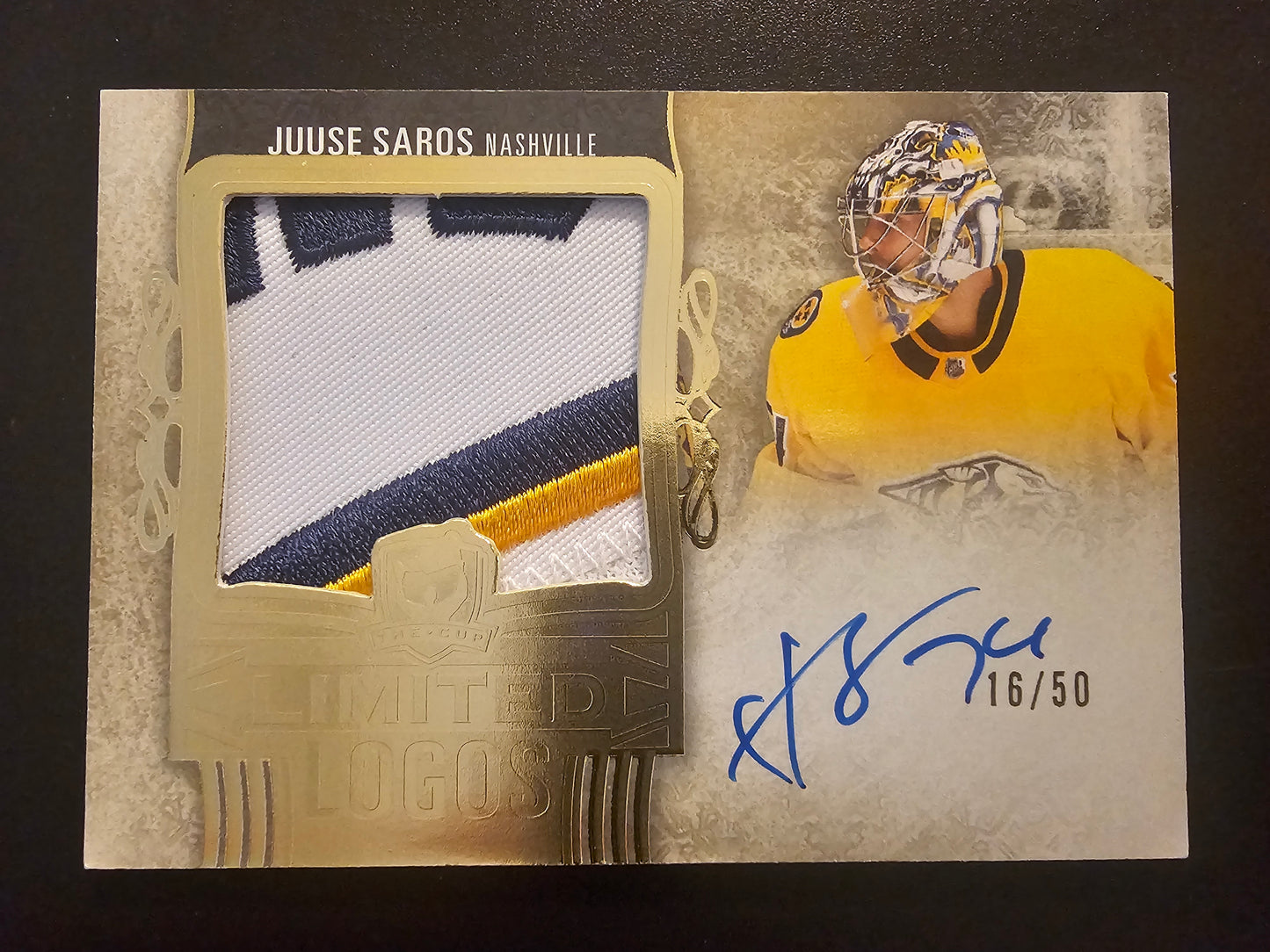 2022-23 Upper Deck The Cup - Limited Logos - Juuse Saros #LL-SA /50