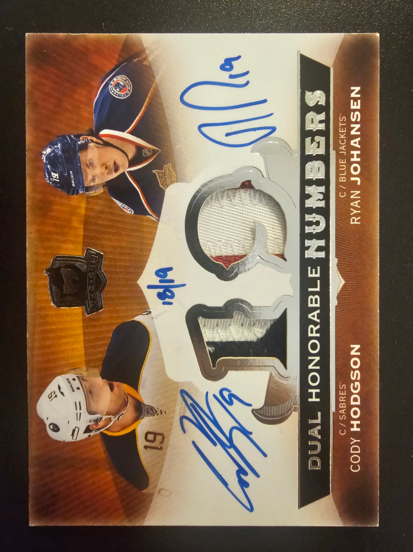 2014-15 Upper Deck The Cup - Dual Honorable Numbers - Cody Hodgson / Ryan Johansen # DHN-HJ /19