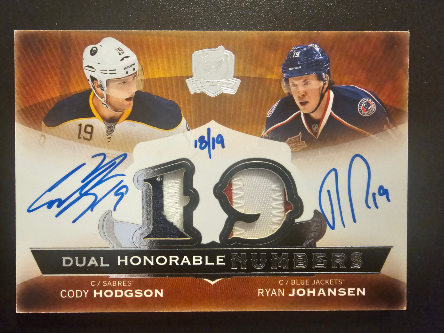 2014-15 Upper Deck The Cup - Dual Honorable Numbers - Cody Hodgson / Ryan Johansen # DHN-HJ /19