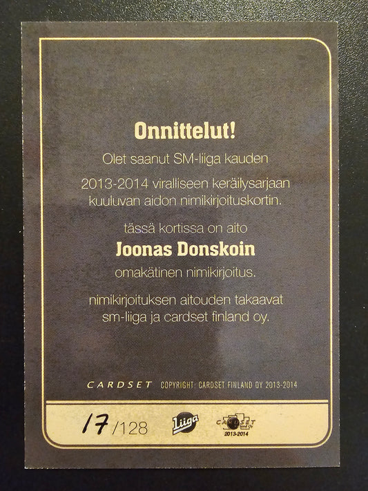 2013-14 Cardset Signature - Joonas Donskoi /128