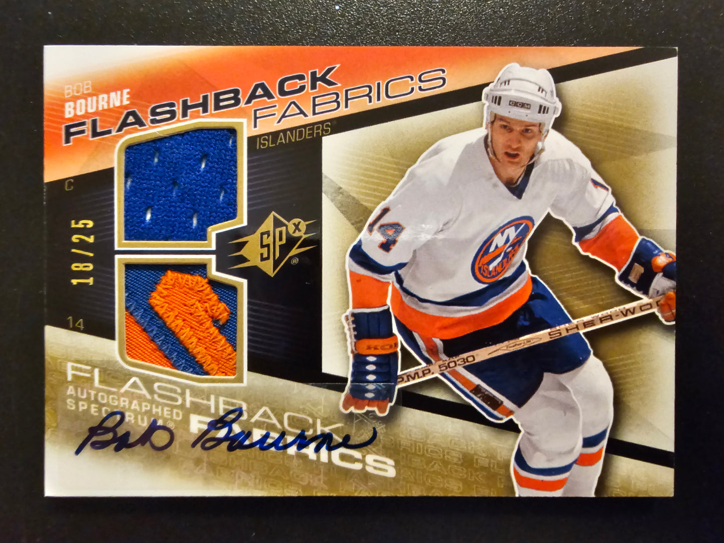 2008-09 Upper Deck SPx Flashback Fabrics Autographs - Bob Bourne #227 /25