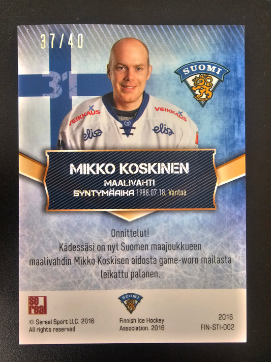 2016 Sereal Team Finland Sticks - Mikko Koskinen #FIN-STI-002 /40