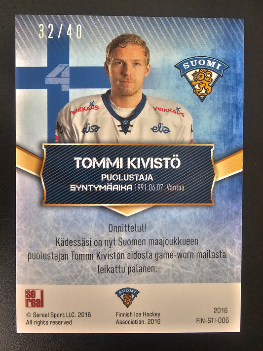 2016 Sereal Team Finland Sticks - Tommi Kivistö #FIN-STI-006 /40