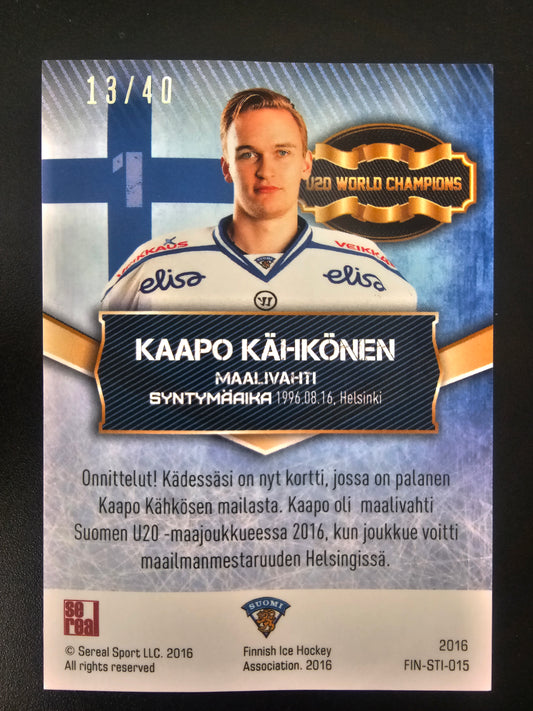 2016 Sereal Team Finland Sticks - Kaapo Kahkonen #FIN-STI-015 /40