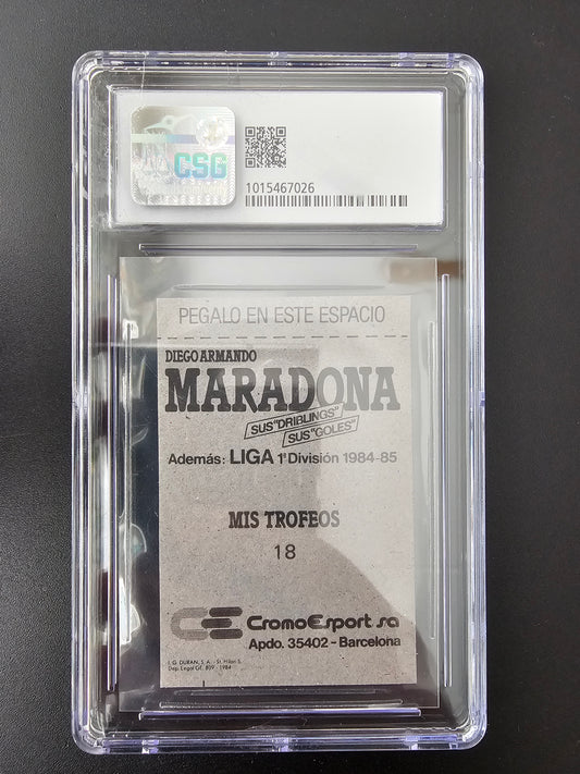 1984-85 Cromo Esport Maradona, Sus "Driblings", Sus "Goles" - Diego Maradona #18 CSG 4.5