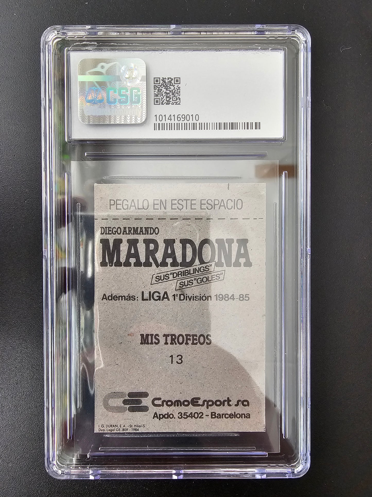 1984-85 Cromo Esport Maradona, Sus "Driblings", Sus "Goles", Liga 1a Division - Diego Maradona #13 CSG 4.5