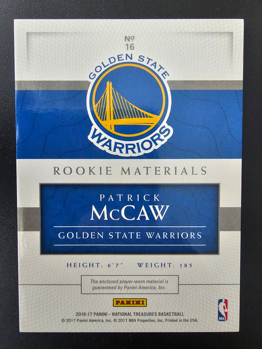 2016-17 Panini National Treasures - Rookie Triple Materials - Bronze - Patrick McCaw #16 /25 RY