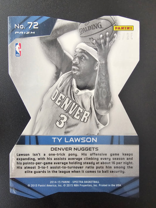 2014-15 Panini Spectra - Red Die-Cut Prizm - Ty Lawson #72 /25