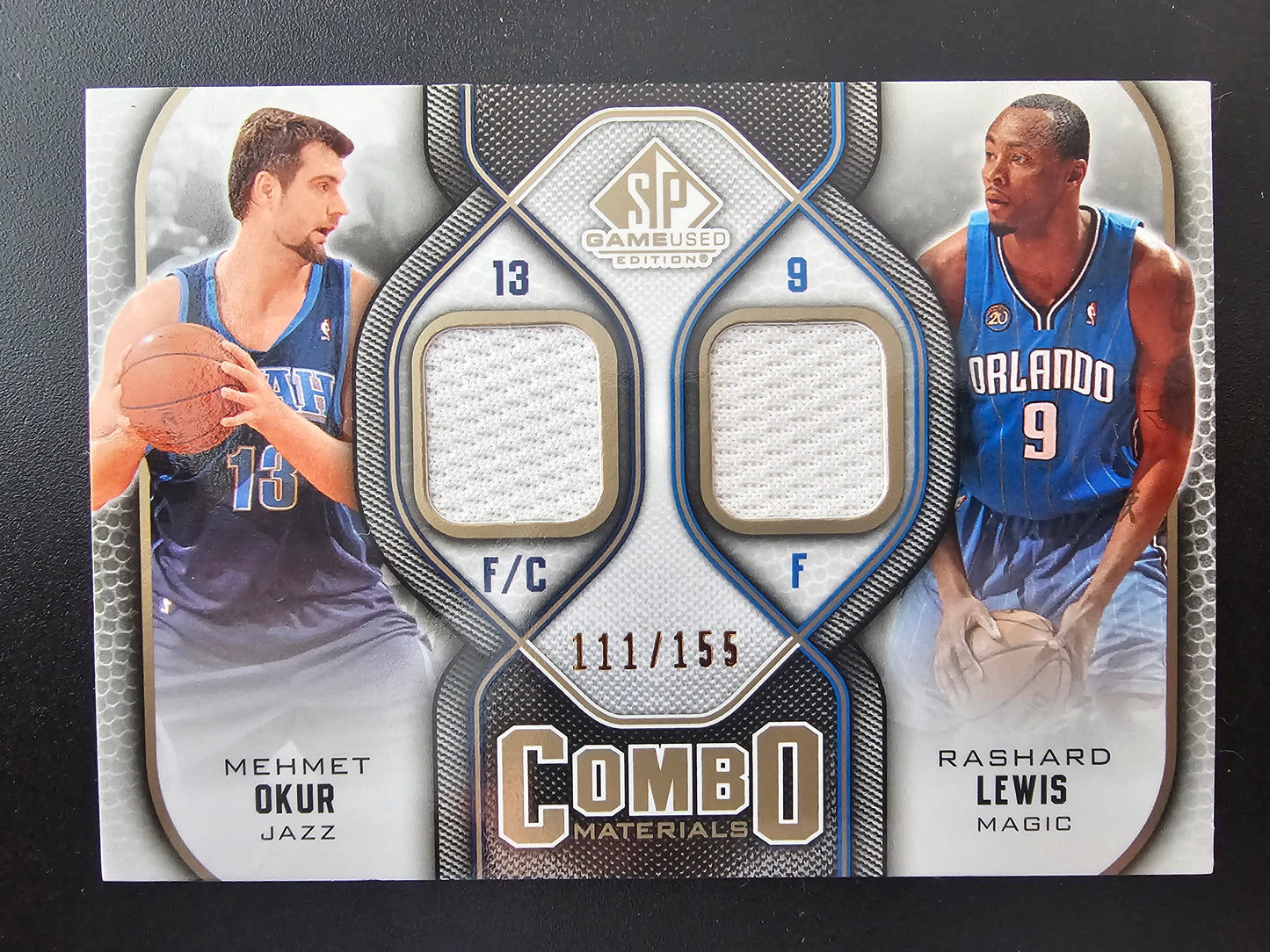 2009-10 Upper Deck SP Game Used - Combo Materials - Level 1 - Mehmet Okur / Rashard Lewis #CM-LO /155