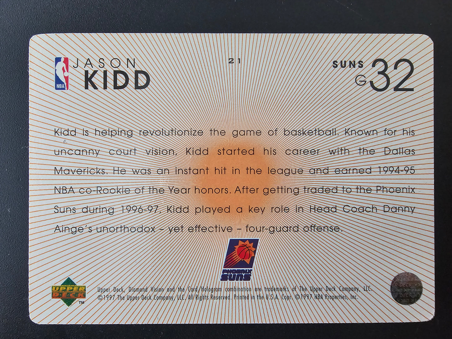 1997-98 Upper Deck Diamond Vision - Jason Kidd #21