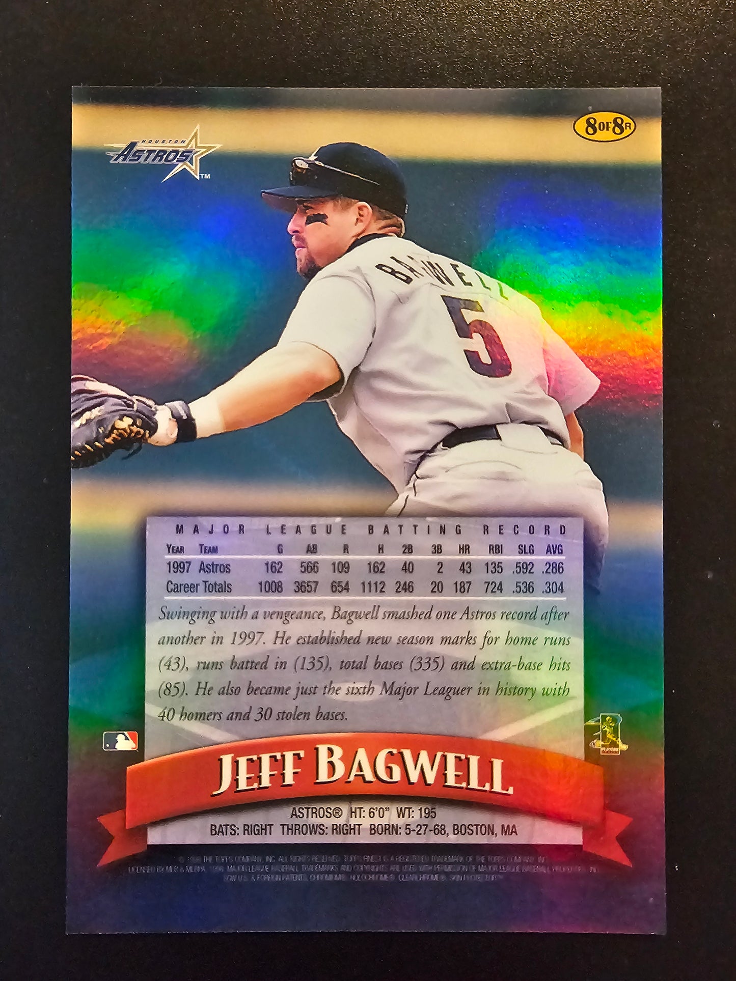 1998 Topps Finest - Jumbo - Refractor - Jeff Bagwell #8R