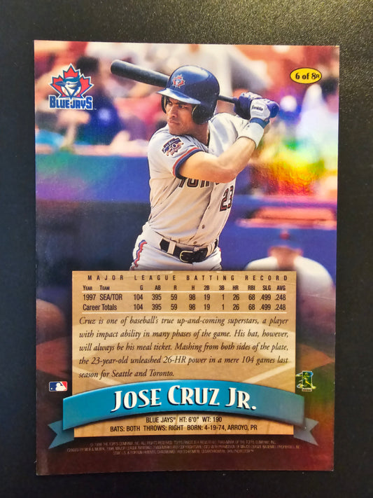 1998 Topps Finest - Jumbo - Refractor - Jose Cruz Jr. #6R