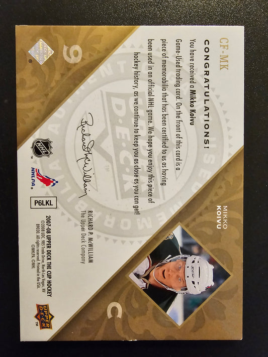 2007-08 Upper Deck The Cup - Cup Foundations Jerseys - Patches - Mikko Koivu #CF-MK /10