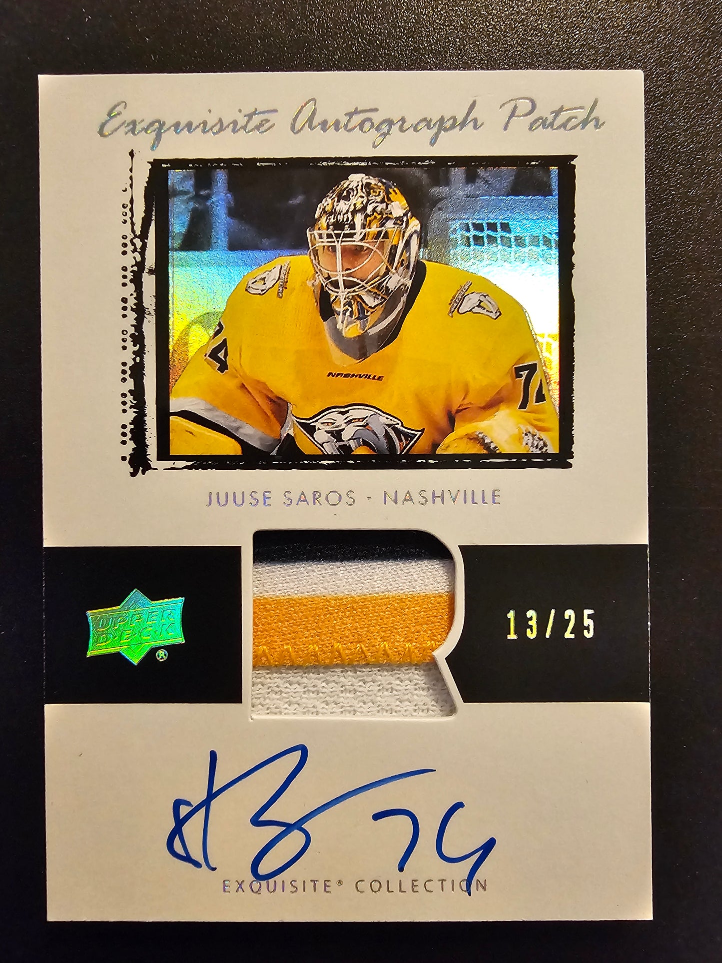 2022-23 Exquisite Collection 2003-04 Autograph Patch - Juuse Saros #ETJS /25
