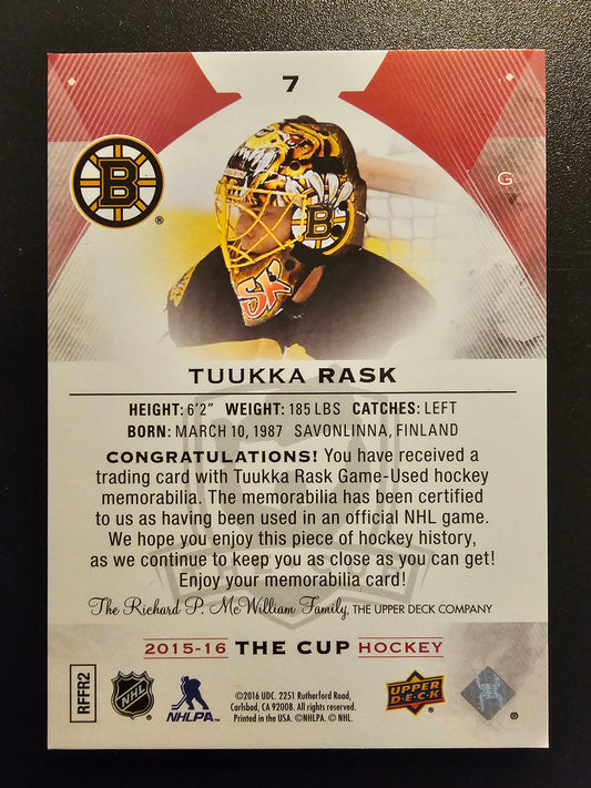 2015-16 Upper Deck The Cup - Red Foil - Tuukka Rask #7 /4
