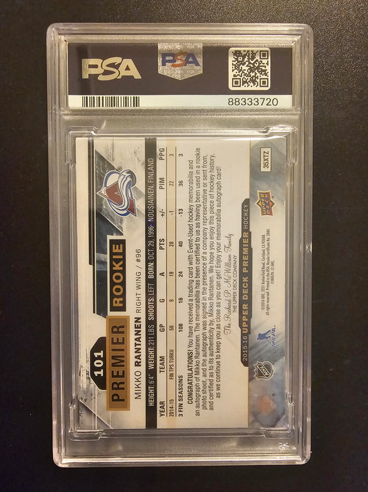 2015-16 Upper Deck Premier - RPA Mikko Rantanen #101 /375 PSA 9 Auto 8 RC