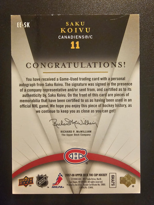 2007-08 Upper Deck The Cup - Emblems of Endorsement - Saku Koivu #EE-SK /15