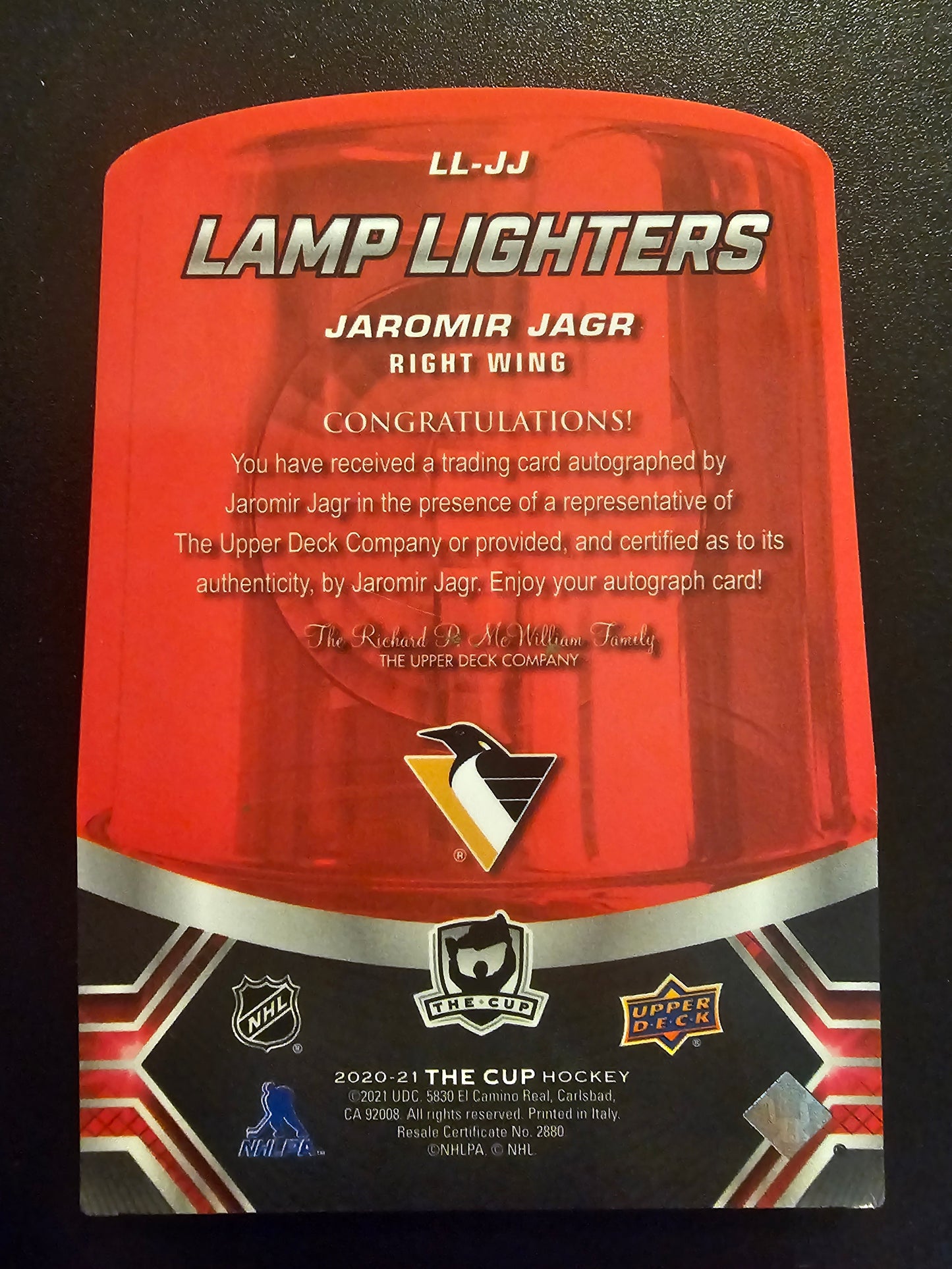 2020-21 Upper Deck The Cup - Lamp Lighters Autographs - Jaromir Jagr #LL-JJ